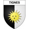 Pegatinas escudo de armas de Tignes adhesivo de la etiqueta engomada