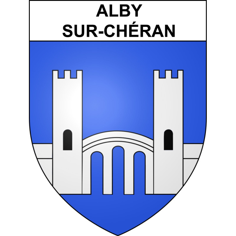 Pegatinas escudo de armas de Alby-sur-Chéran adhesivo de la etiqueta engomada
