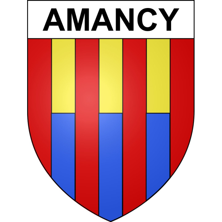 Pegatinas escudo de armas de Amancy adhesivo de la etiqueta engomada