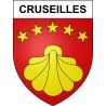 Pegatinas escudo de armas de Cruseilles adhesivo de la etiqueta engomada