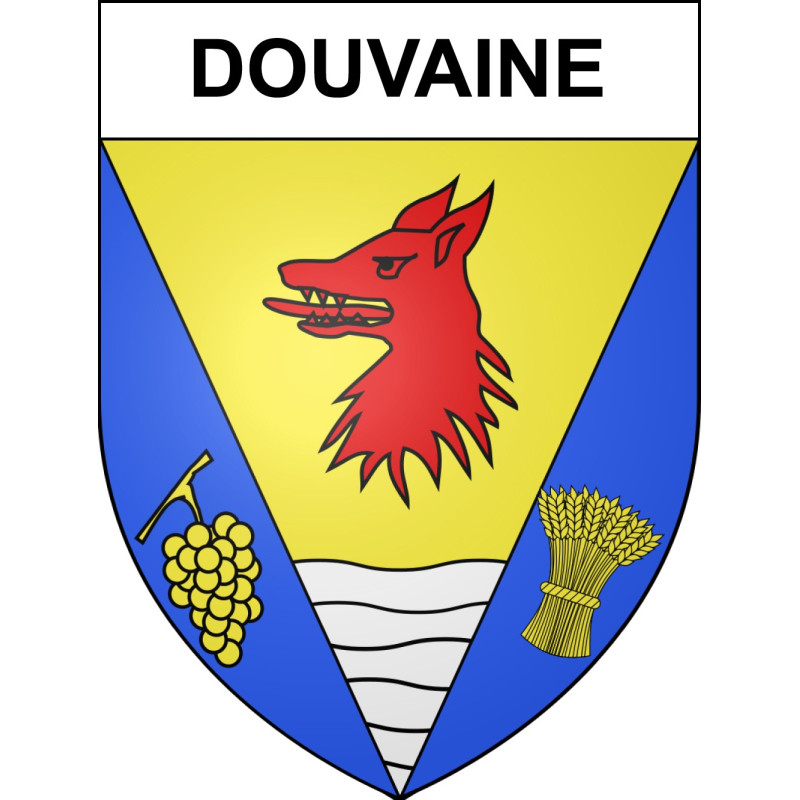 Pegatinas escudo de armas de Douvaine adhesivo de la etiqueta engomada