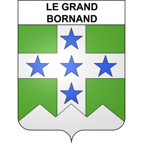 Pegatinas escudo de armas de Le Grand-Bornand adhesivo de la etiqueta engomada