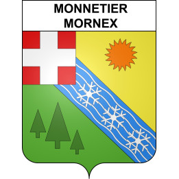 Monnetier-Mornex Sticker wappen, gelsenkirchen, augsburg, klebender aufkleber