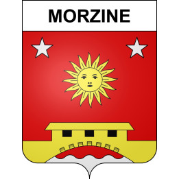 Pegatinas escudo de armas de Morzine adhesivo de la etiqueta engomada