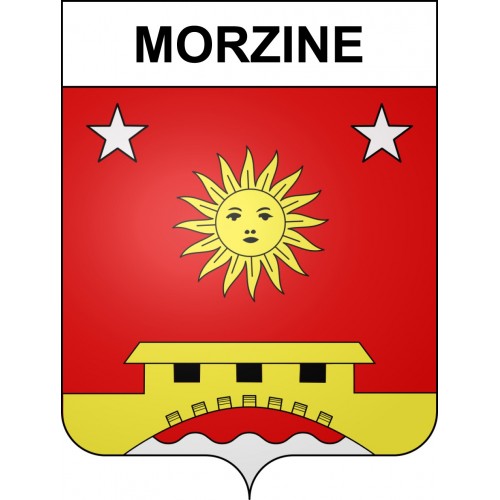 Pegatinas escudo de armas de Morzine adhesivo de la etiqueta engomada