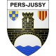 Pegatinas escudo de armas de Pers-Jussy adhesivo de la etiqueta engomada