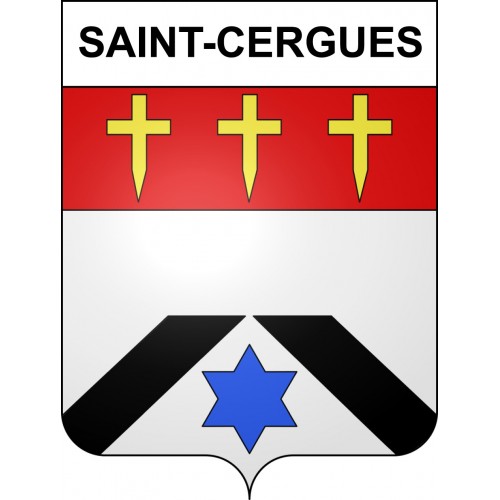 Pegatinas escudo de armas de Saint-Cergues adhesivo de la etiqueta engomada
