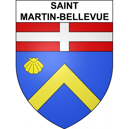 Pegatinas escudo de armas de Saint-Martin-Bellevue adhesivo de la etiqueta engomada