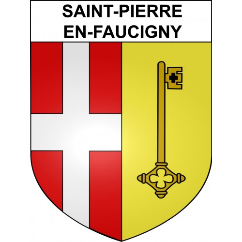 Pegatinas escudo de armas de Saint-Pierre-en-Faucigny adhesivo de la etiqueta engomada