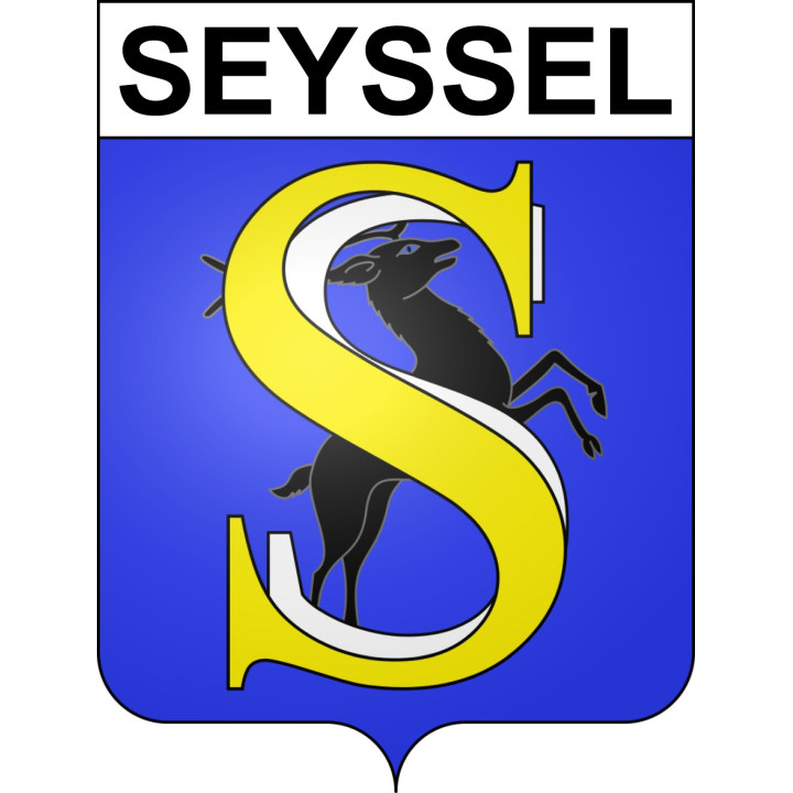 Pegatinas escudo de armas de Seyssel adhesivo de la etiqueta engomada