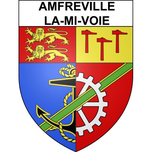 Stickers coat of arms Amfreville-la-Mi-Voie adhesive sticker