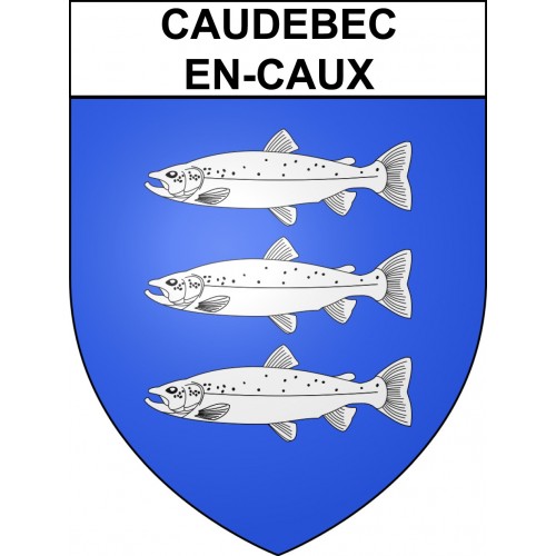 Pegatinas escudo de armas de Caudebec-en-Caux adhesivo de la etiqueta engomada
