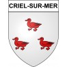 Pegatinas escudo de armas de Criel-sur-Mer adhesivo de la etiqueta engomada