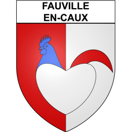Fauville-en-Caux 76 ville sticker blason écusson autocollant adhésif