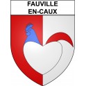 Fauville-en-Caux 76 ville sticker blason écusson autocollant adhésif