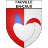 Fauville-en-Caux 76 ville sticker blason écusson autocollant adhésif