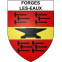 Pegatinas escudo de armas de Forges-les-Eaux adhesivo de la etiqueta engomada