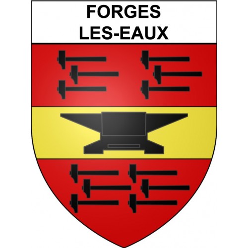 Forges-les-Eaux 76 ville sticker blason écusson autocollant adhésif
