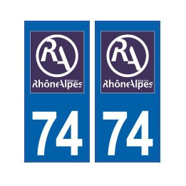74 Haute Savoie autocollant plaque