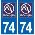 74 Haute Savoie autocollant plaque