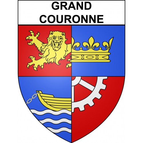 Grand-Couronne 76 ville sticker blason écusson autocollant adhésif