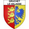Gruchet-le-Valasse 76 ville sticker blason écusson autocollant adhésif