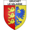 Gruchet-le-Valasse Sticker wappen, gelsenkirchen, augsburg, klebender aufkleber