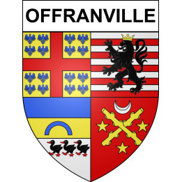 Pegatinas escudo de armas de Offranville adhesivo de la etiqueta engomada