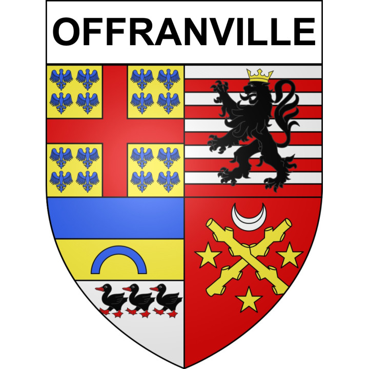 Pegatinas escudo de armas de Offranville adhesivo de la etiqueta engomada