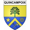 Pegatinas escudo de armas de Quincampoix adhesivo de la etiqueta engomada