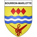 Pegatinas escudo de armas de Bourron-Marlotte adhesivo de la etiqueta engomada