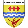 Pegatinas escudo de armas de Bourron-Marlotte adhesivo de la etiqueta engomada