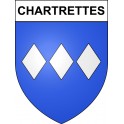 Chartrettes 77 ville sticker blason écusson autocollant adhésif