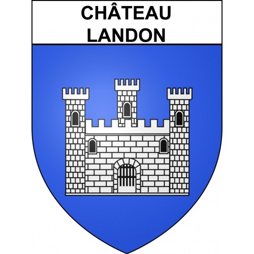 Stickers coat of arms Château-Landon adhesive sticker