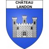Pegatinas escudo de armas de Château-Landon adhesivo de la etiqueta engomada