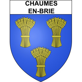 Pegatinas escudo de armas de Chaumes-en-Brie adhesivo de la etiqueta engomada