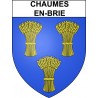 Chaumes-en-Brie 77 ville sticker blason écusson autocollant adhésif