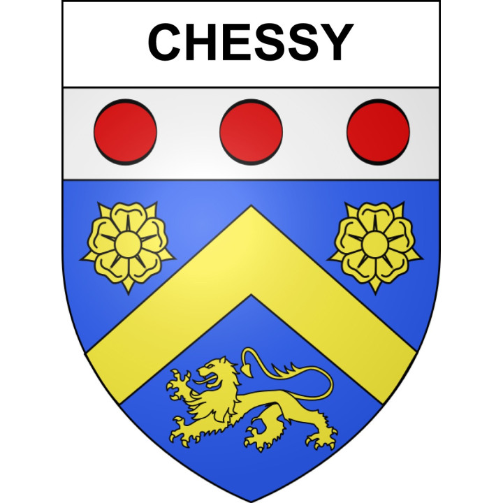 Pegatinas escudo de armas de Chessy adhesivo de la etiqueta engomada