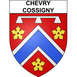 Pegatinas escudo de armas de Chevry-Cossigny adhesivo de la etiqueta engomada