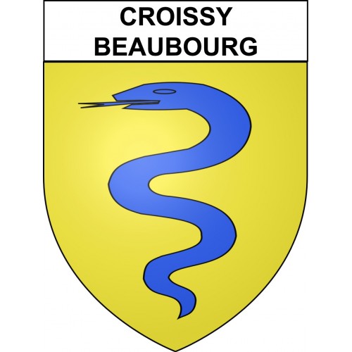 Pegatinas escudo de armas de Croissy-Beaubourg adhesivo de la etiqueta engomada