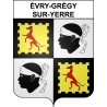 Pegatinas escudo de armas de évry-Grégy-sur-Yerre adhesivo de la etiqueta engomada