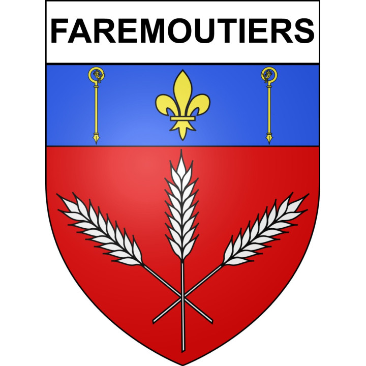 Faremoutiers Sticker wappen, gelsenkirchen, augsburg, klebender aufkleber