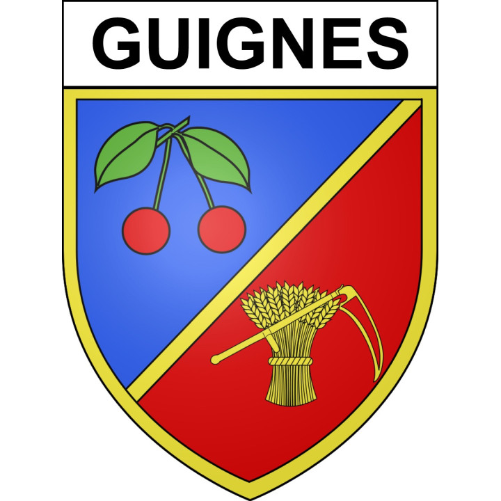 Pegatinas escudo de armas de Guignes adhesivo de la etiqueta engomada