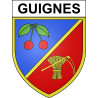 Guignes 77 ville sticker blason écusson autocollant adhésif
