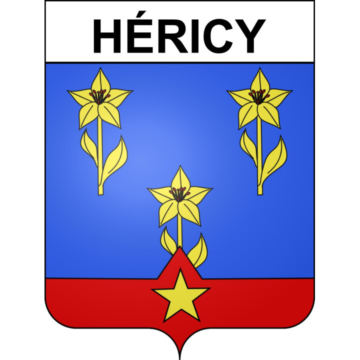 Pegatinas escudo de armas de Héricy adhesivo de la etiqueta engomada