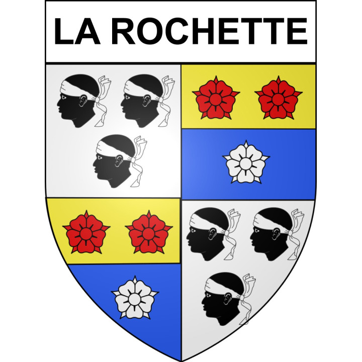 Pegatinas escudo de armas de La Rochette adhesivo de la etiqueta engomada