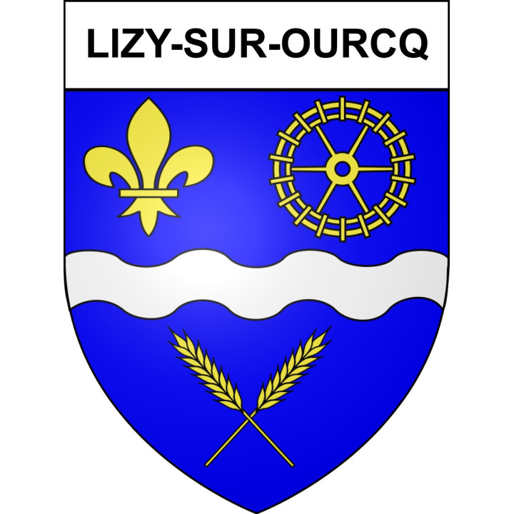 Pegatinas escudo de armas de Lizy-sur-Ourcq adhesivo de la etiqueta engomada