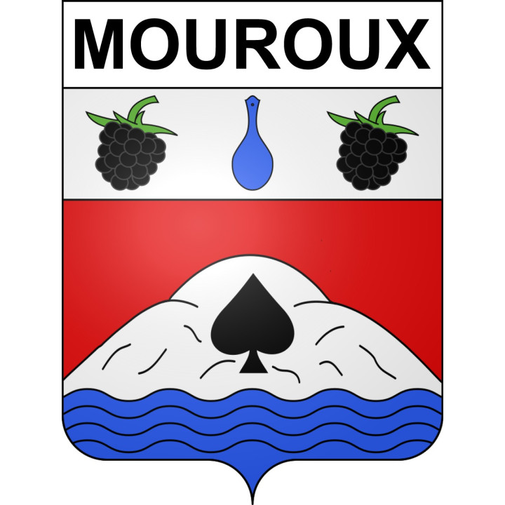 Pegatinas escudo de armas de Mouroux adhesivo de la etiqueta engomada