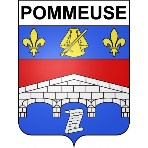 Pegatinas escudo de armas de Pommeuse adhesivo de la etiqueta engomada