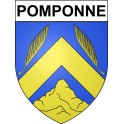 Pegatinas escudo de armas de Pomponne adhesivo de la etiqueta engomada